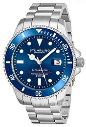 Stuhrling Original Unisex Aquadiver Watch in Metallic Save 16% Womens Mens Accessories Mens Watches 