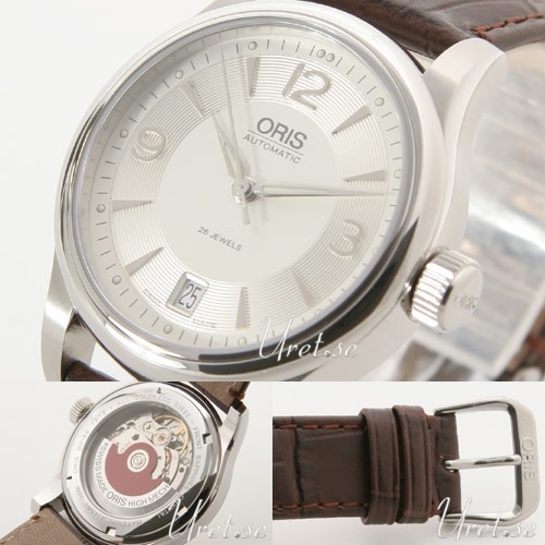 Classic Silver colored Leather 37 mm ref. 733 7578 4061 LS