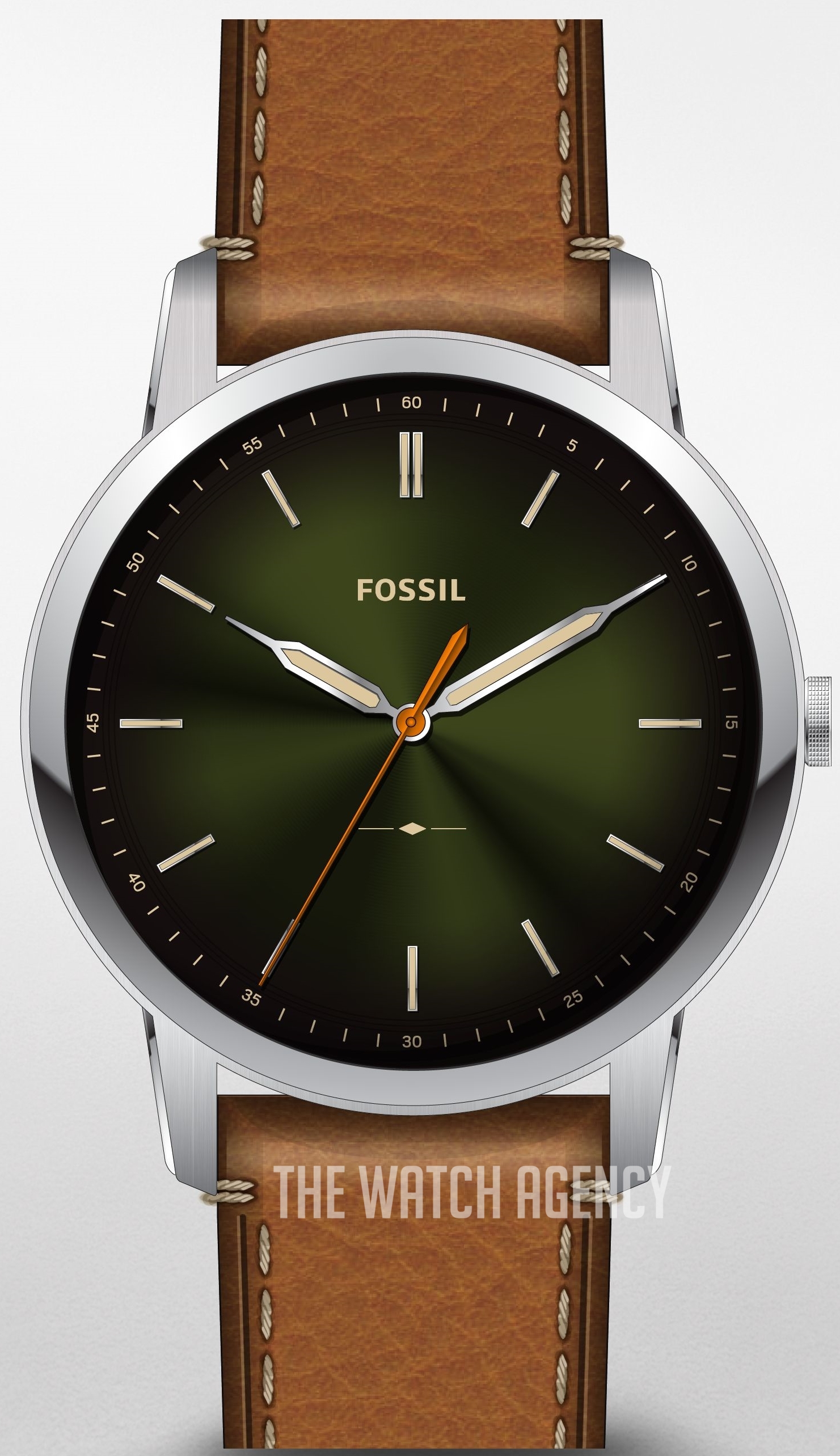 The Minimalist 3H Green/Leather Ø44 mm ref. FS5870