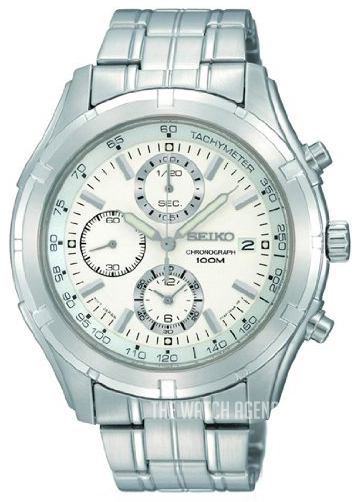 Seiko chronograph hot sale 100m white