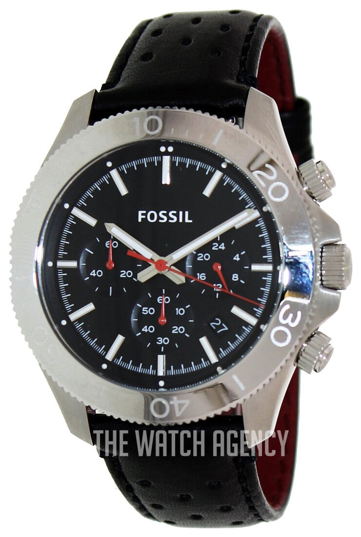 Fossil CH2859 Mens Watch 44mm Black Dial Chronograph Leather Date New Battery Fossil CH2859 Mens Watch 44mm Black Dial Chronograph Leather  main image 4