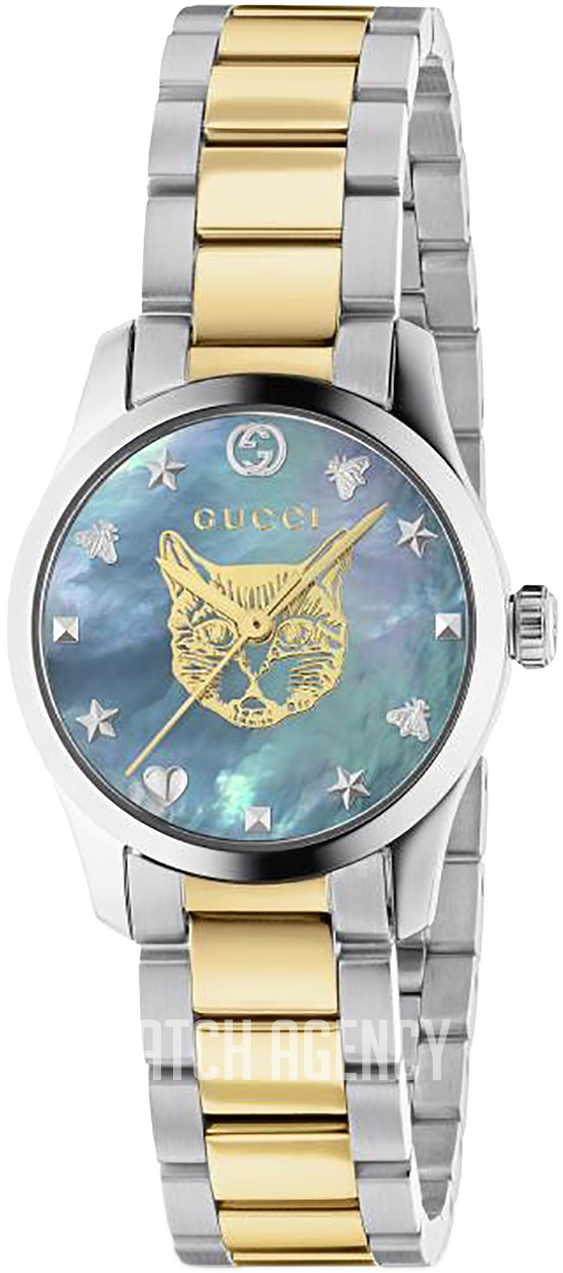 GUCCI　腕時計　キャット　ゴールド　レディース　シェル　YA1265011 YA1265011 Gucci G-Timeless | TheWatchAgency.com