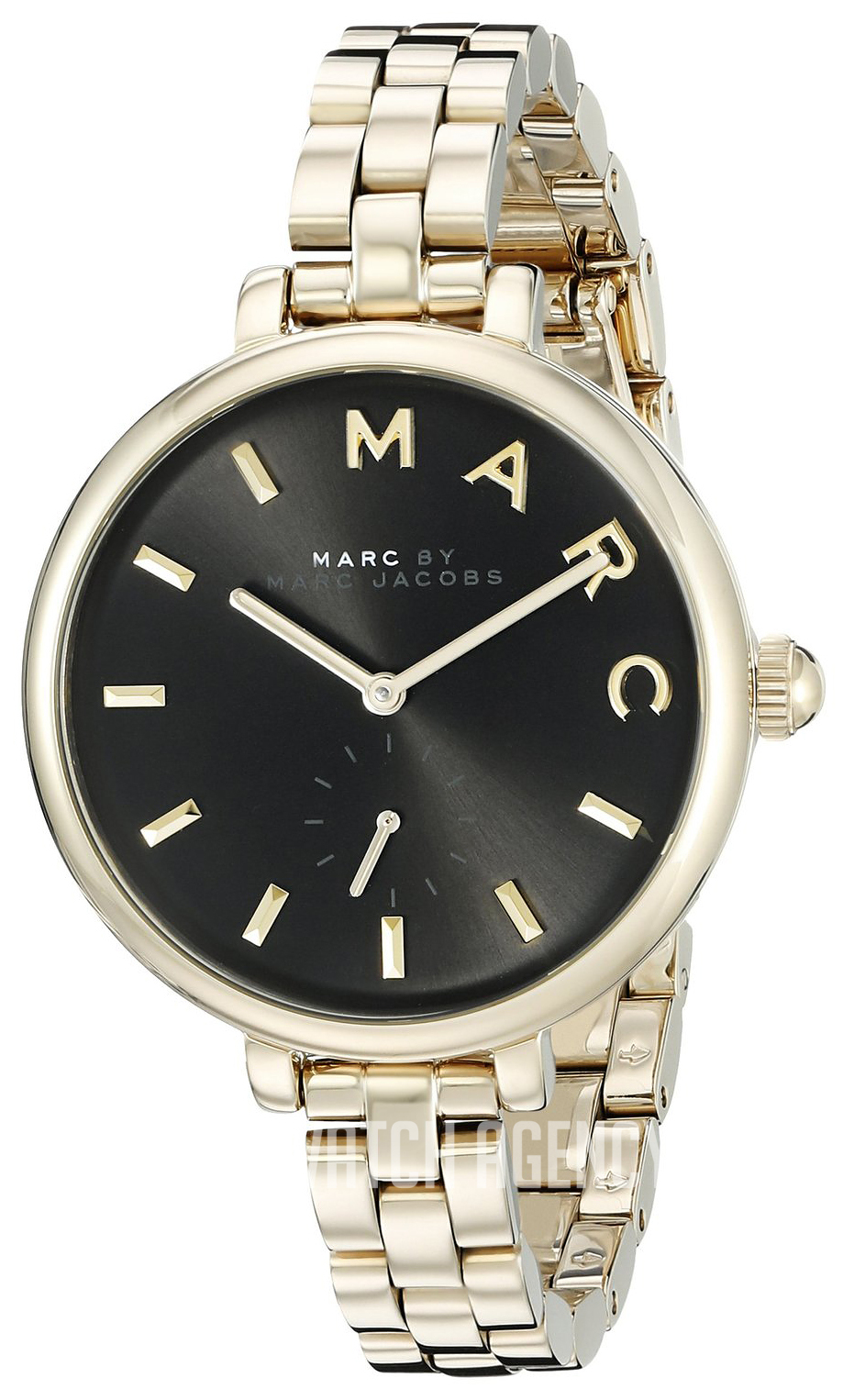 MARC JACOBS#14 ゴールド/ブラック Marc Jacobs Courtney Mother of Pearl Black Dial Gold Steel