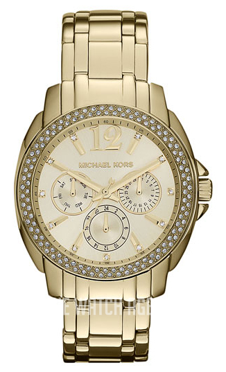 Michael Kors MK5691 Women\'s Black Leather Analog I Michael Kors Runway Black Dial Black Silicone Strap Watch  main image 4