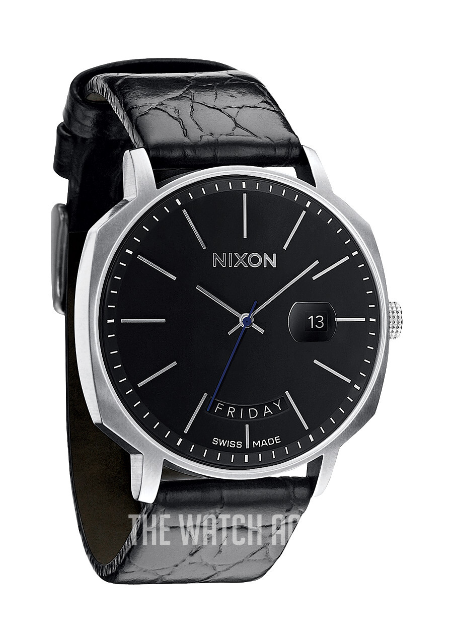 NIXON BULLET LEATHER LUXE SILVER/BLACK